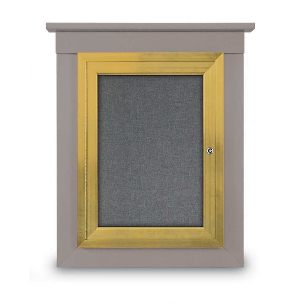 Sliding Glass Enclosed Letterboard, 60"x3, UV9006ACS-BRONZE-GREYVL